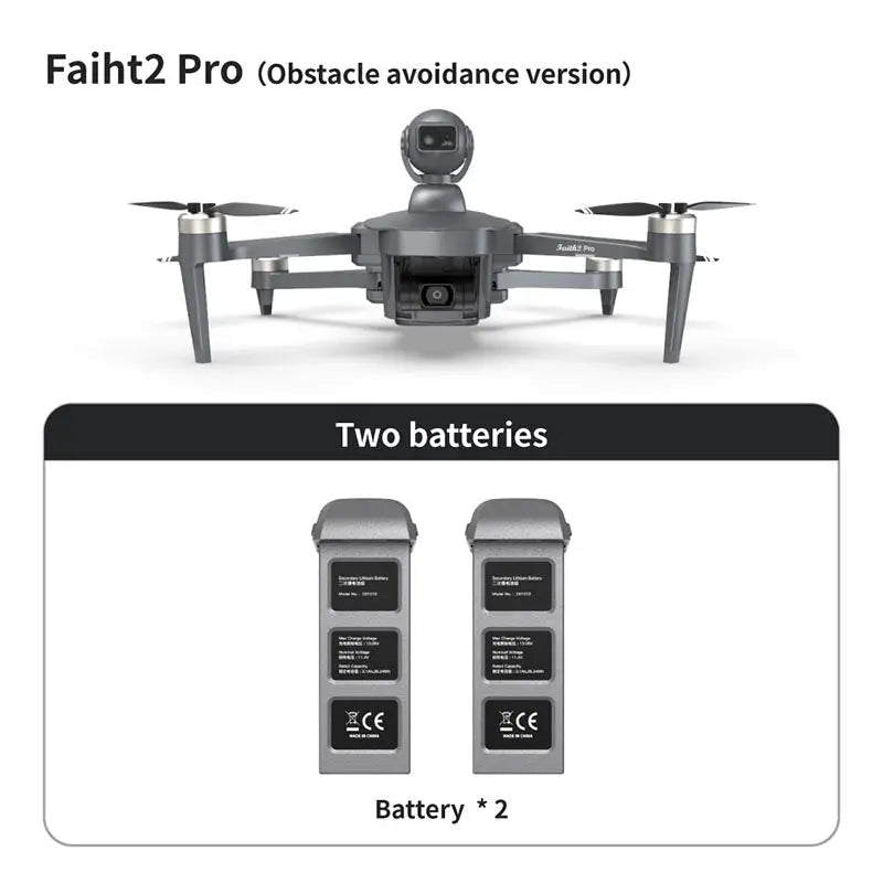 4K Drone Cfly Faith2 PRO 3-Axis Gimbal HD Camera 360° Rotating Radar Obstacle Avoidance Quadcopter