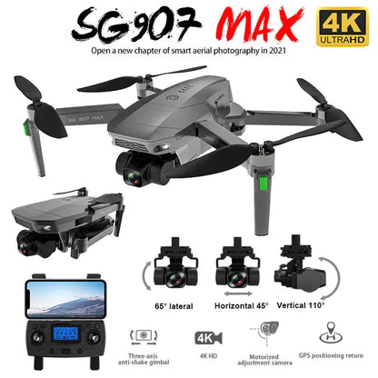ZLL SG907 MAX 4K Drone 3-Axis Gimbal GPS 5G WiFi Brushless Foldable Professional RC Quadcopter RTF