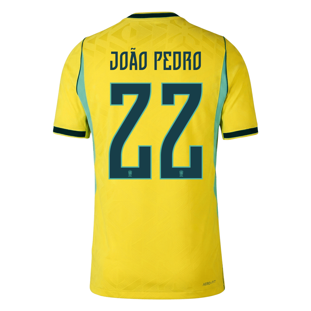 JOÃO PEDRO #22 Mens Brazil World Cup Home Jersey 2026 - Player Version (Slim Fit)