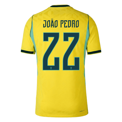 JOÃO PEDRO #22 Mens Brazil World Cup Home Jersey 2026 - Player Version (Slim Fit)