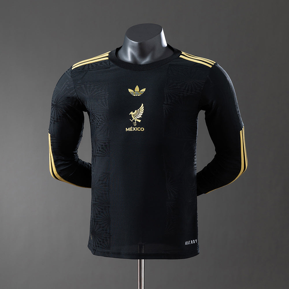 Mexico Jersey 25/26 Black Kit Player Version Long Sleeves