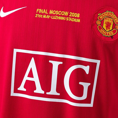 Manchester United Jersey 2007/08 Home Retro Football Kit Long Sleeve