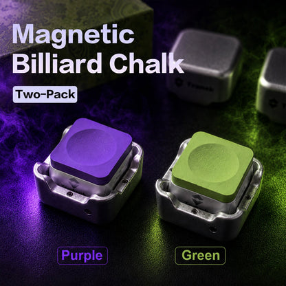 Transk Magnetic Billiard Chalk Two-Pack Gift Set – Purple & Green Chalk with 2 Magnetic Chalk Cases