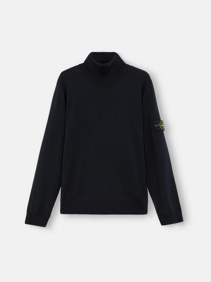 Stone Island Light Pure RWS Wool Turtleneck Jumper in Navy