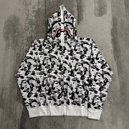 bape gray and white hoodies 100% cotton men hoodies