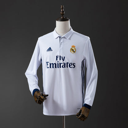 Real Madrid Jersey 2016-17 Home Retro Kit Long Sleeves