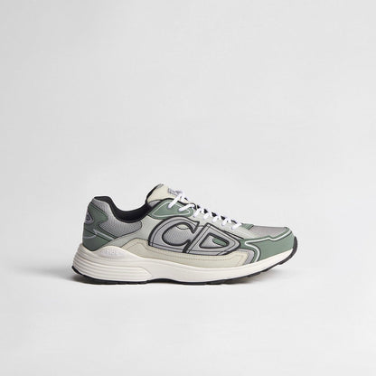 Dior B30 Countdown Sneaker in Gray Technical Mesh with Cedar Green, Gray and Cream Technical Fabric