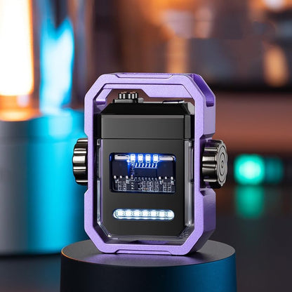 Arc Lighter USB Lighter Double Arc Rechargeable Windproof Rotary Fidget Lighter EDC Gift Lighter