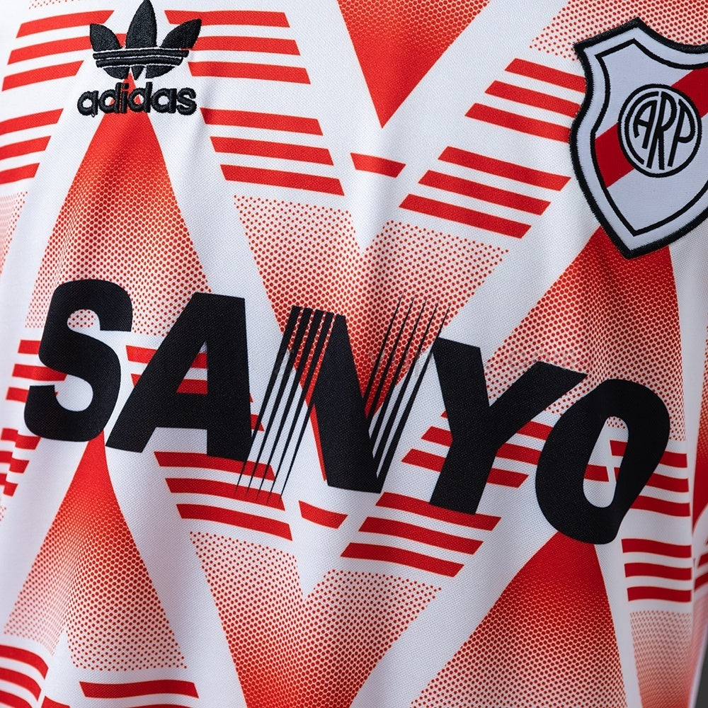 River Plate Away Jersey 1992-93 Retro Long Sleeves Football Kit Soccer Shirt