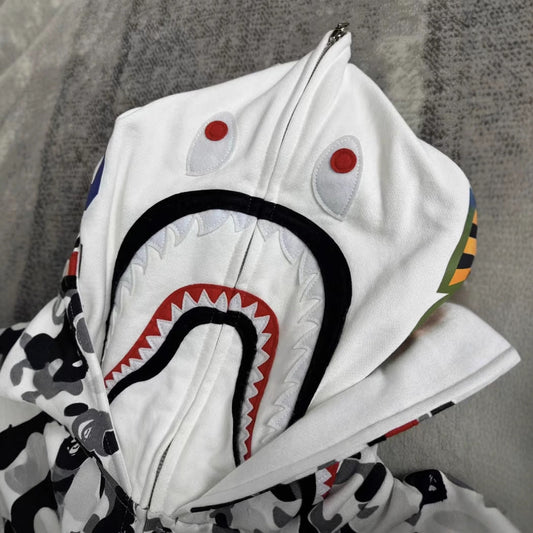 bape gray and white hoodies 100% cotton men hoodies