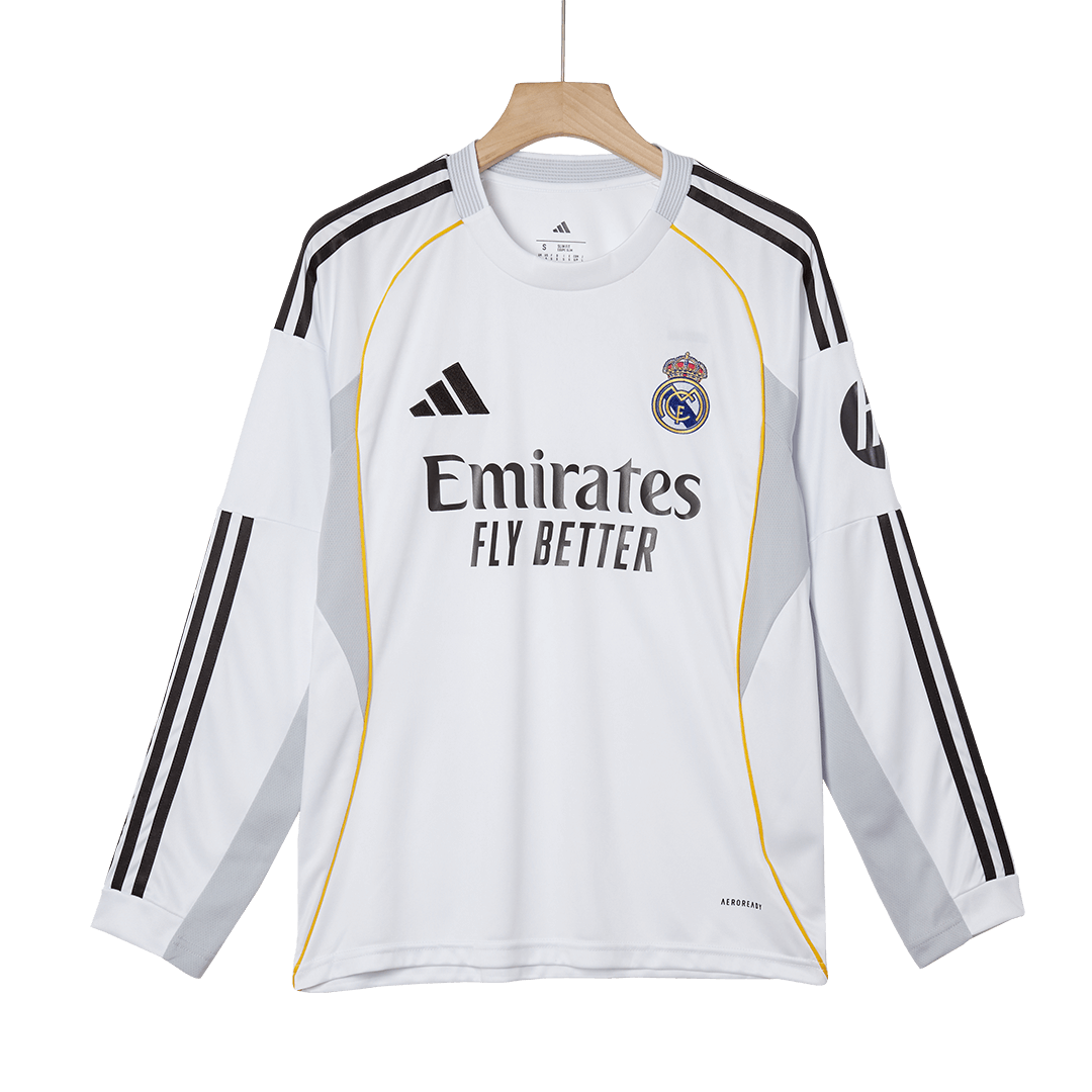 Mens Real Madrid Home Long Sleeve Jersey 2025/26