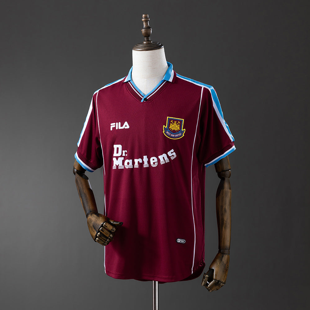 West Ham United Jersey 1999-01 Home Retro Football Kit