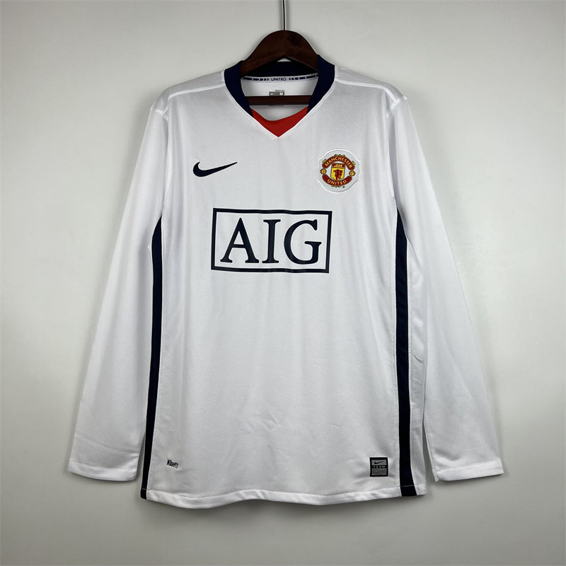 Manchester United Jersey Away Kit 2007/08 Retro Long Sleeves Football Team Soccer Shirt