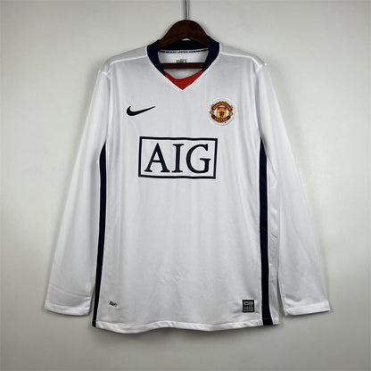 Manchester United Jersey Away Kit 2007/08 Retro Long Sleeves Football Team Soccer Shirt