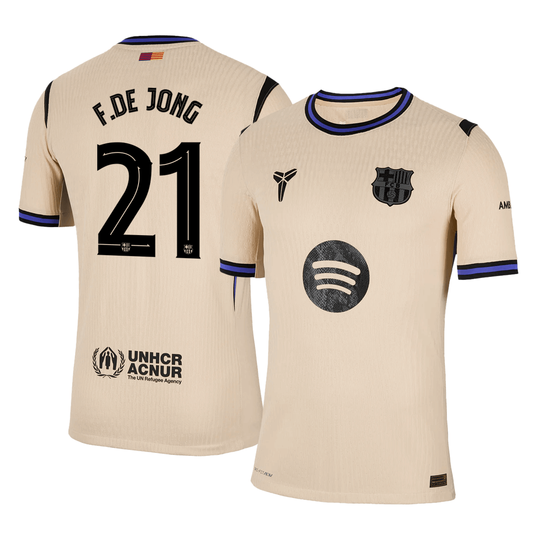 F.DE JONG #21 Mens Barcelona Away Jersey 2025/26 UCL - Player Version (Slim Fit)