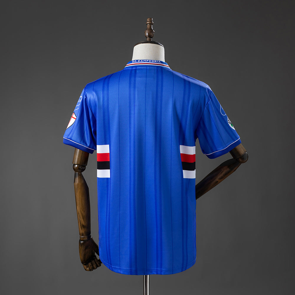 Sampdoria Home Jersey 2000-2001 Retro Football Kit Soccer Shirt