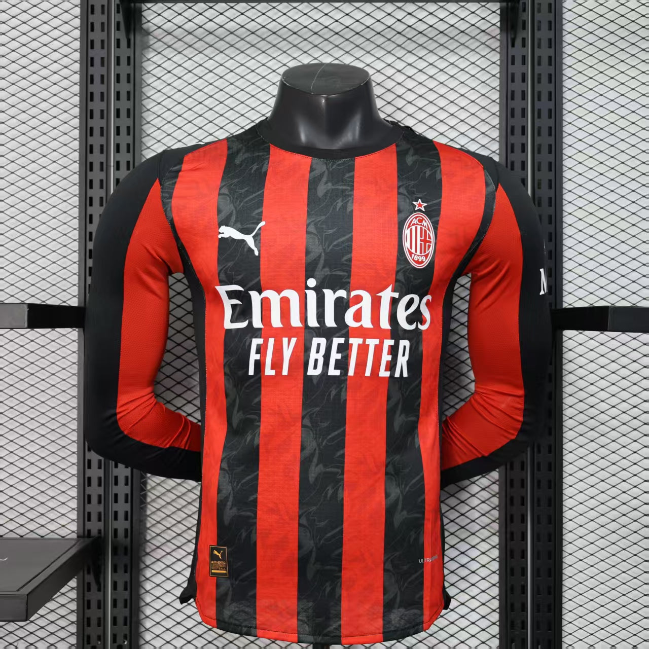 Player Version AC Milan Jersey 25/26 Home Long Sleeves Football Kit Soccer Jersey