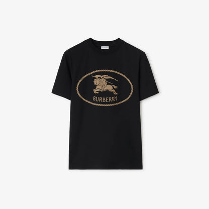Burberry Knight Stamp Cotton T-Shirt in Black