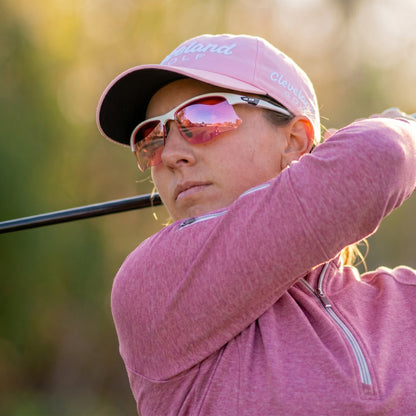 Ask Echo Golf White Half Frame Sunglasses / Pink