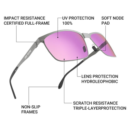 Ask Echo Golf Gunmetal Frame Sunglasses / Pink