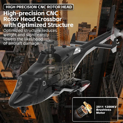 YUXIANG F02 Airwolf RC Helicopter Auto Stabilized 6CH 6-Axis Gyro Optical Flow Positioning Helicopter
