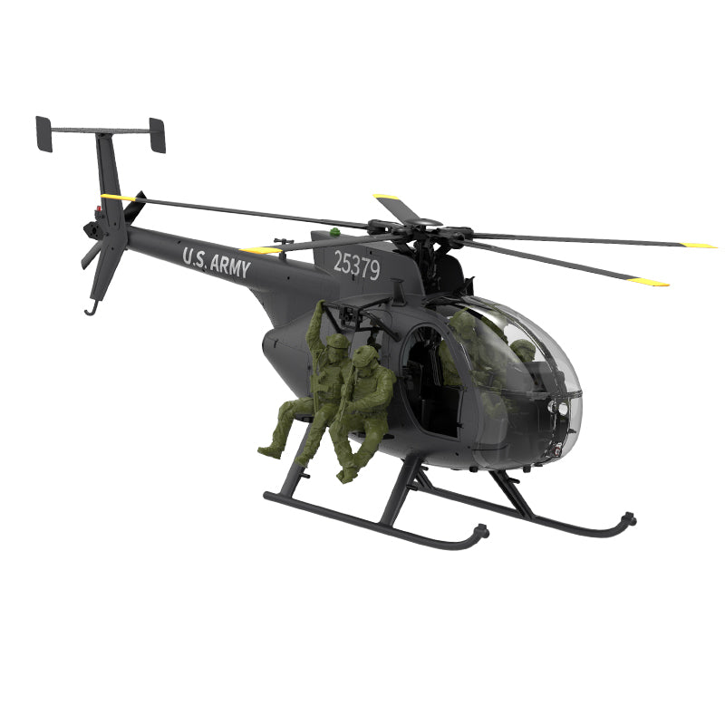 YUXIANG F118S MH-6 Little Bird 1/16 Scale 250-Class FPV RC Military Helicopter 5-Blade Flybarless GPS RTF