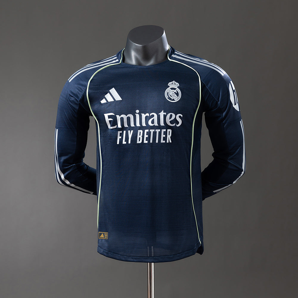 Real Madrid Jersey 25/26 Away Football Kit Long Sleeves Player Version
