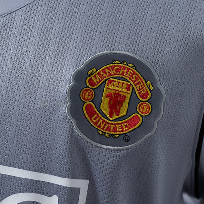 Manchester United Jersey 2007/08 Grey Goalkeepe Retro Kit Long Sleeve