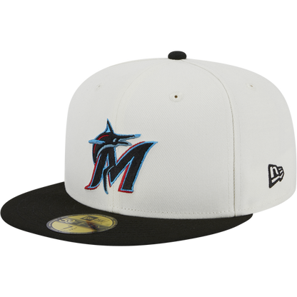 New Era Miami Marlins Throwback 2003 Worlds Series 59FIFTY Fitted Ivory Hat
