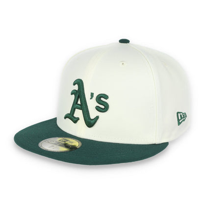 New Era Oakland Athletics Throwback 1989 World Series Patch 59FIFTY Fitted Ivory Hat