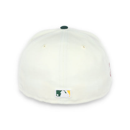 New Era Oakland Athletics Throwback 1989 World Series Patch 59FIFTY Fitted Ivory Hat