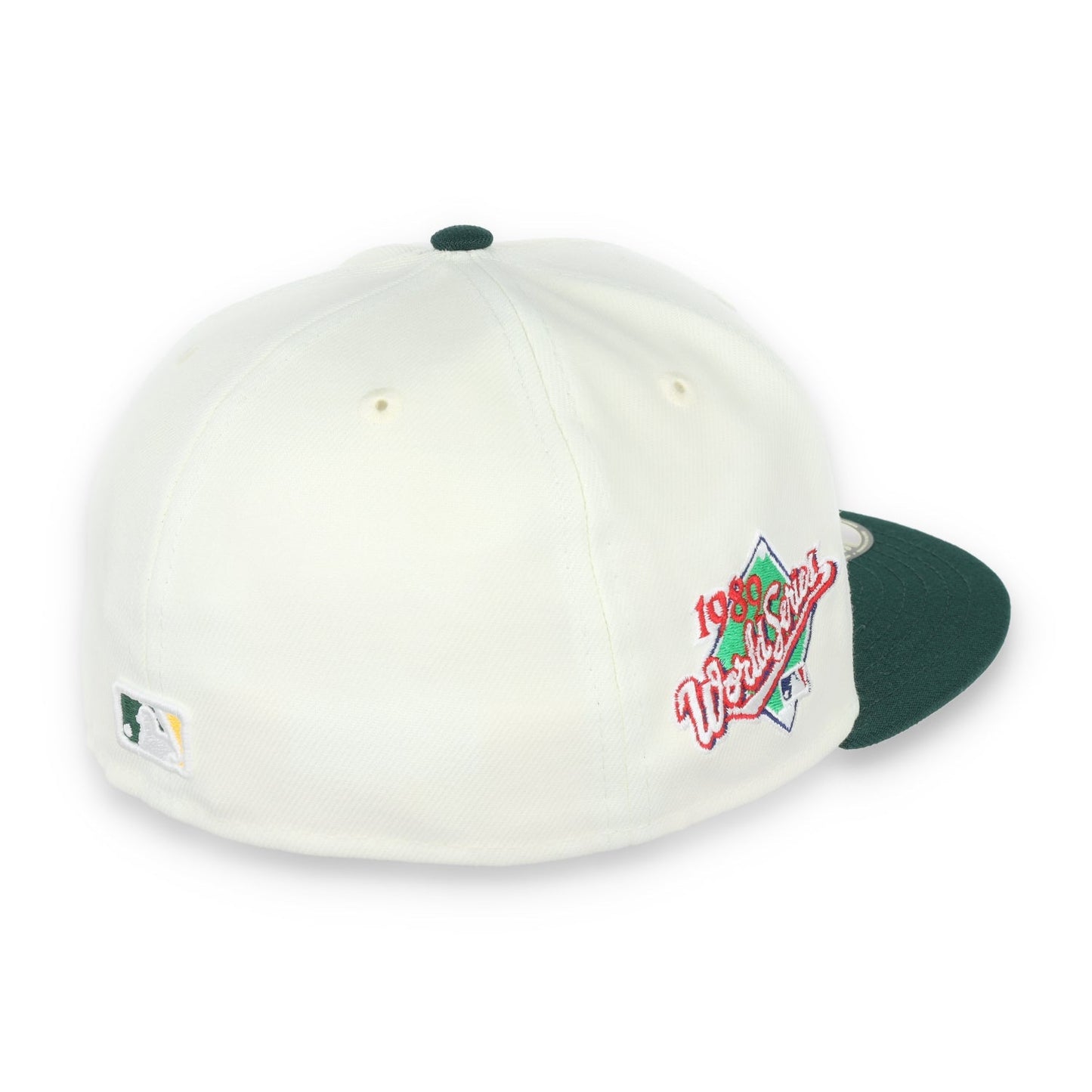 New Era Oakland Athletics Throwback 1989 World Series Patch 59FIFTY Fitted Ivory Hat