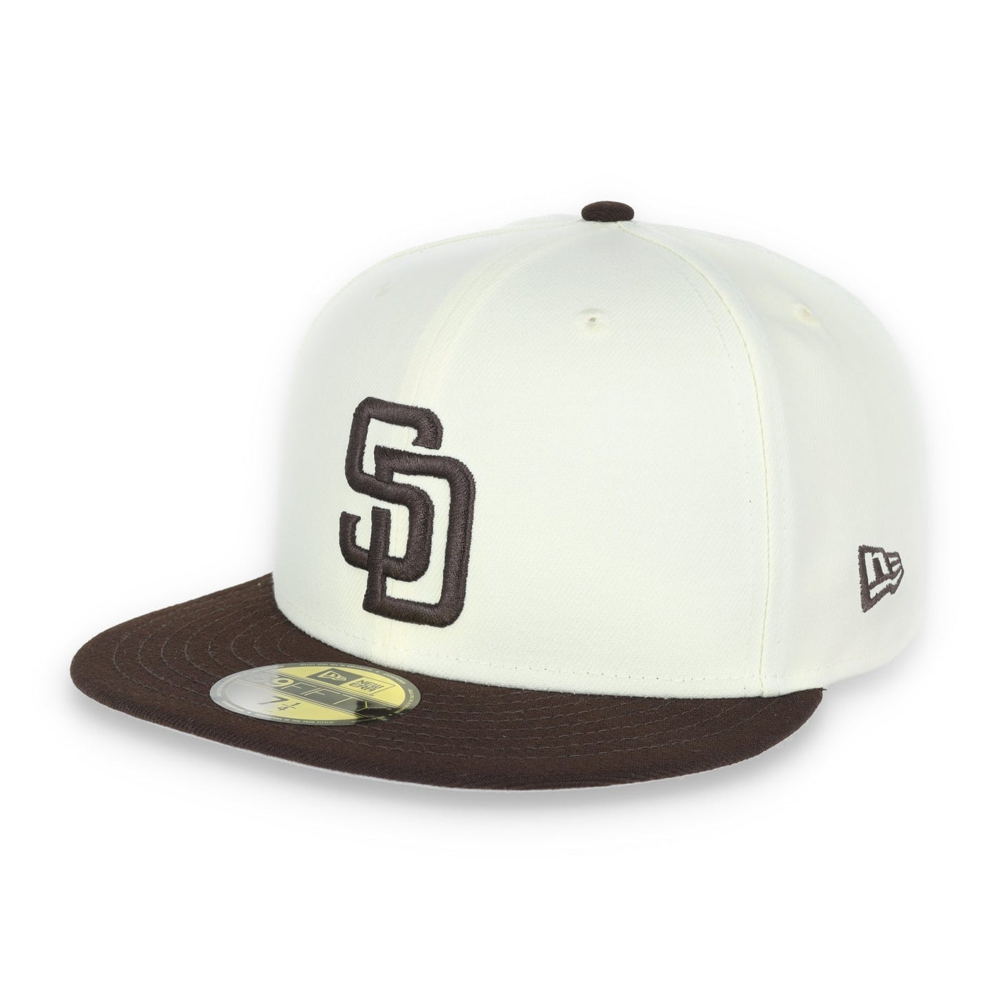 New Era San Diego Padres Patch Throwback 1998 World Series Patch 59FIFTY Fitted Ivory Hat-1