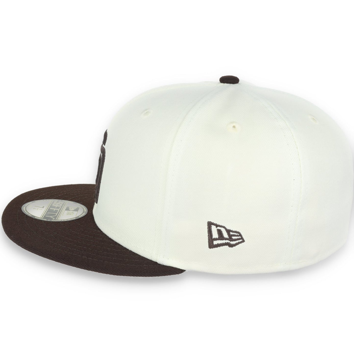 New Era San Diego Padres Patch Throwback 1998 World Series Patch 59FIFTY Fitted Ivory Hat-1