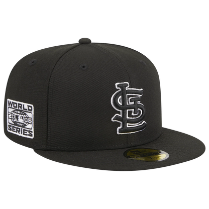NEW ERA ST. LOUIS CARDINALS 2006 WORLD SERIES SIDE PATCH FITTED 59FIFTY-BLACK AND WHITE