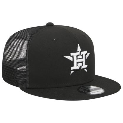 New Era Houston Astros Trucker 9FIFTY Snapback Hat-Black/White