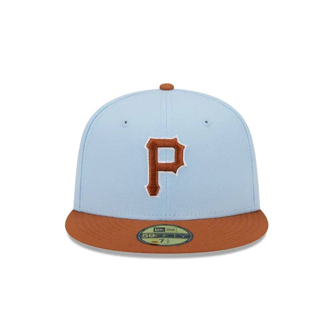 New Era Pittsburgh Pirates Color Pack 59FIFTY Fitted Hat-Light Blue/Rust Orange