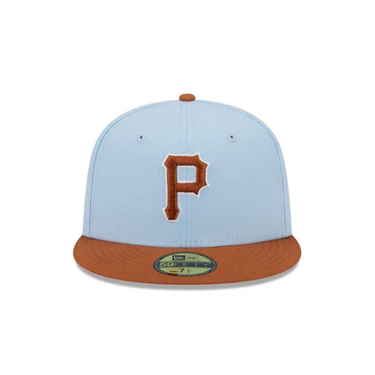 New Era Pittsburgh Pirates Color Pack 59FIFTY Fitted Hat-Light Blue/Rust Orange