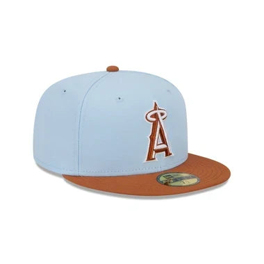 New Era Los Angeles Angels Color Pack 59FIFTY Fitted Hat-Light Blue/Rust Orange