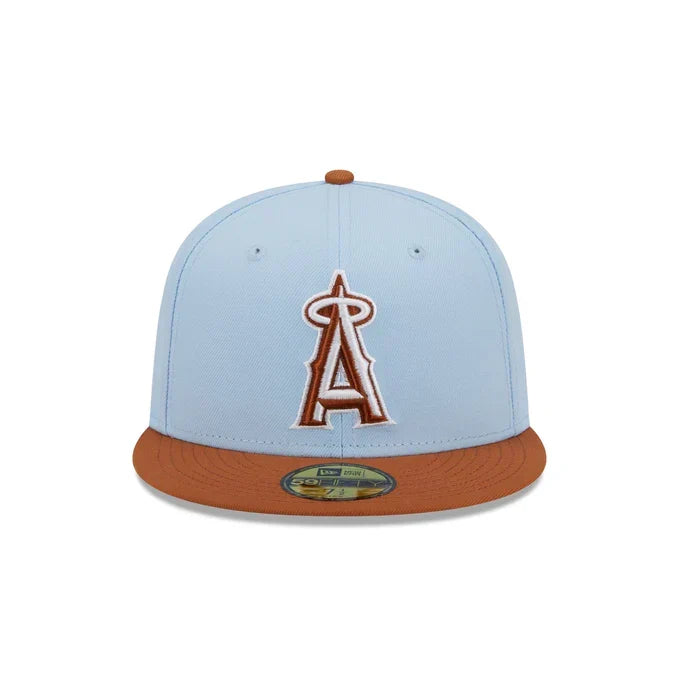 New Era Los Angeles Angels Color Pack 59FIFTY Fitted Hat-Light Blue/Rust Orange