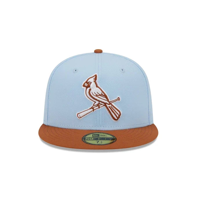New Era St. Louis Cardinals Color Pack 59FIFTY Fitted Hat-Light Blue/Rust Orange