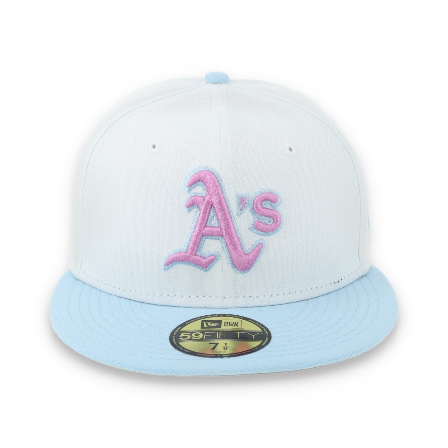 New Era Oakland Athletics Color Pack 59FIFTY Fitted Hat-White/Light Blue /Pink