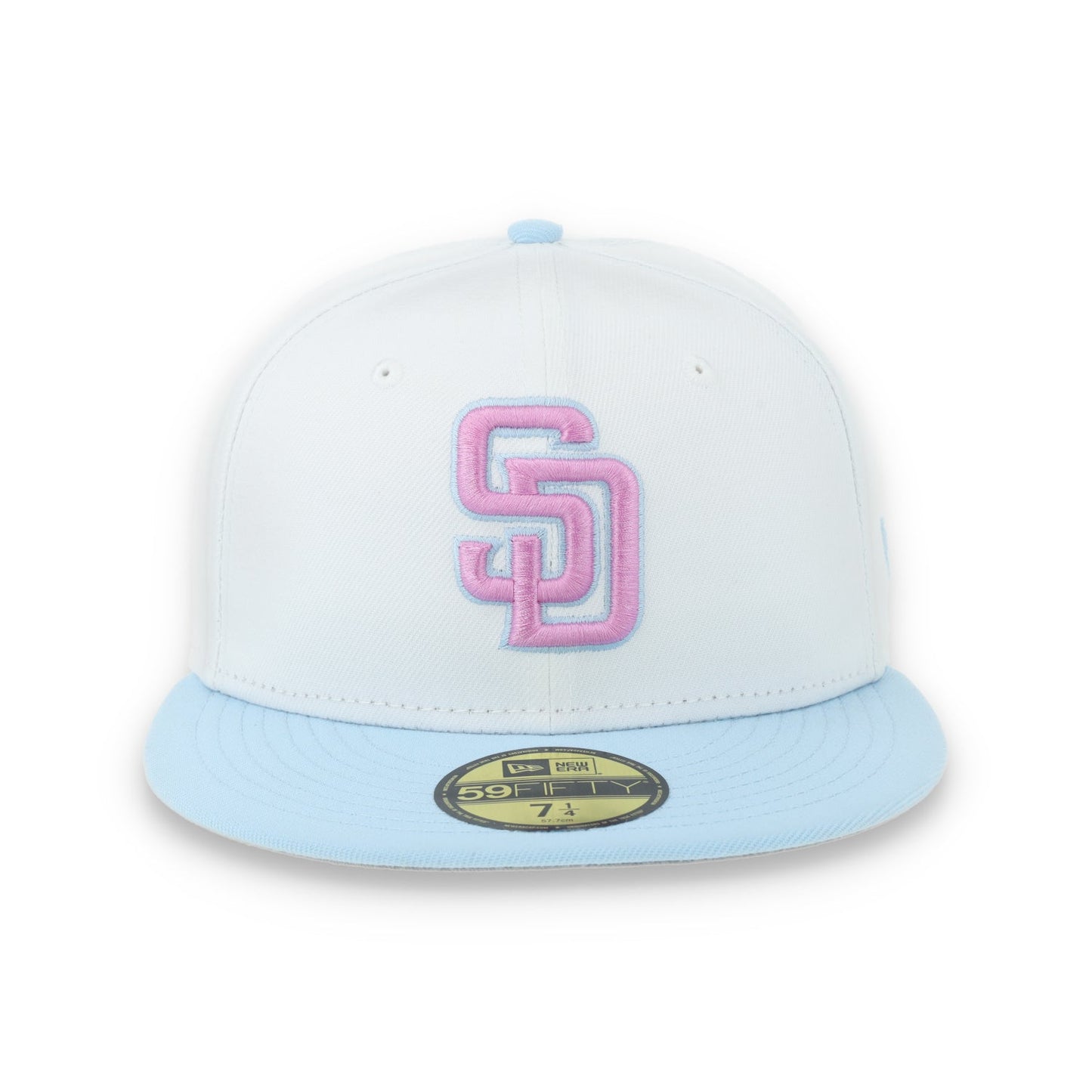 New Era San Diego Padres Color Pack 59FIFTY Fitted Hat-White/Light Blue /Pink