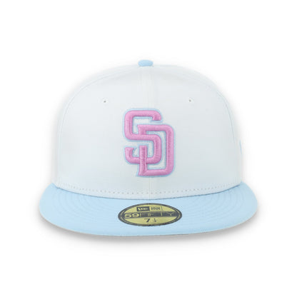 New Era San Diego Padres Color Pack 59FIFTY Fitted Hat-White/Light Blue /Pink