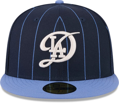 New Era Los Angeles Dodgers City Connect Throwback Pinstripe 59FIFTY Fitted Hat 2024 - Navy