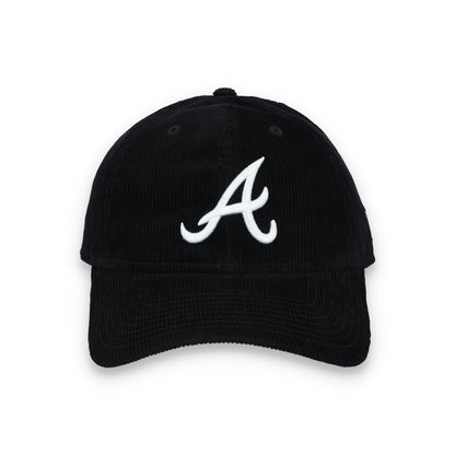 New Era Atlanta Braves Corduroy 9TWENTY Adjustable Hat-Black/White