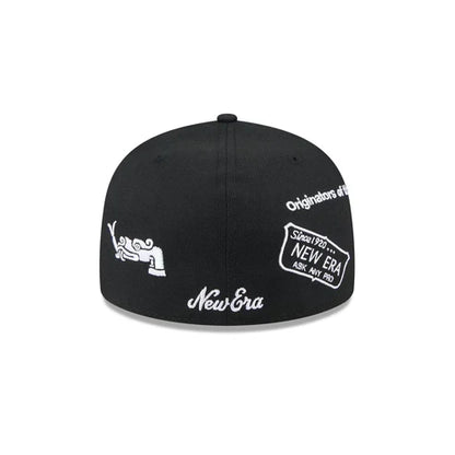 New Era Mexico Anniversary Logos  59FIFTY Fitted Hat-Black/White