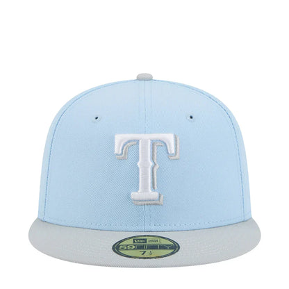 New Era Texas Rangers 2-Tone Color Pack 59FIFTY Fitted Hat-Light Blue/Gray