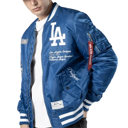 New Era Alpha Industries Los Angeles Dodgers Bomber Jacket - Royal