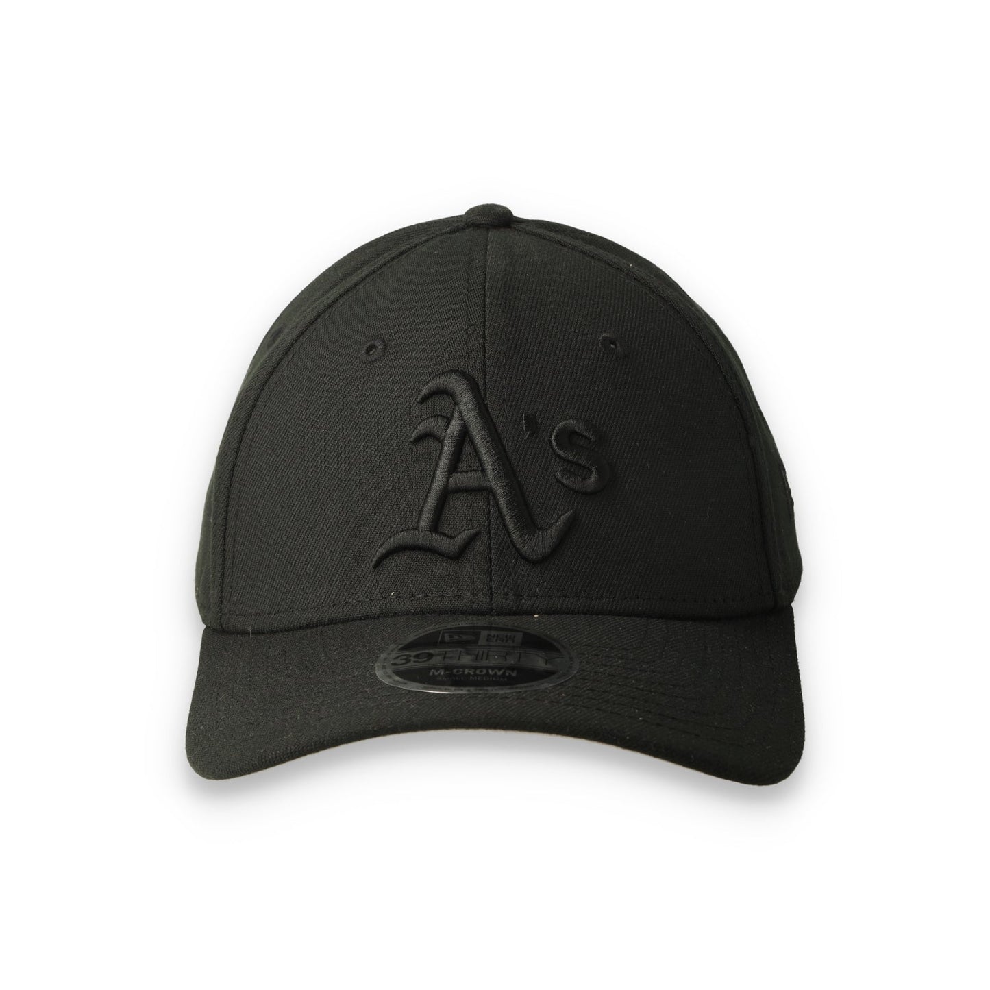 New Era Athletics 39THIRTY M-Crown A-Frame Stretch Fit Hat-Black/Black